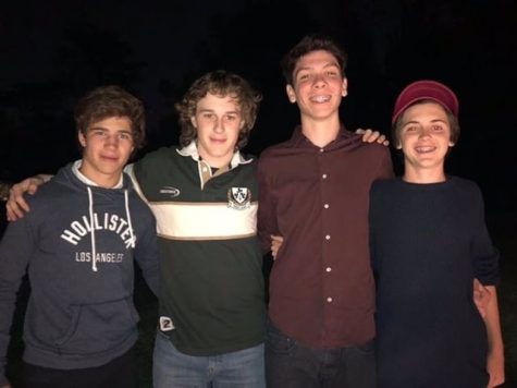 (Left to right: Santos Virasoro, Nicolas Bruno, Felipe Virasoro, Fran Gaing) The boys decide to take a break from dancing and celebrating Christmas to take a picture outside. 