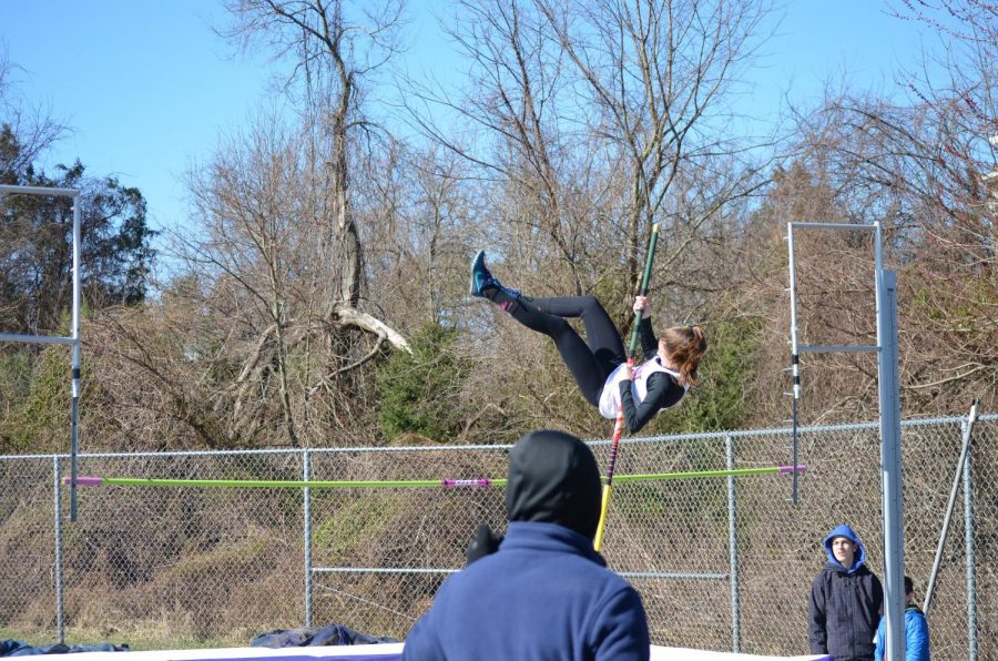 Laney King pole vaulted  8 feet at the meet.